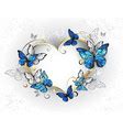 Design With Blue Butterflies Morpho Royalty Free Vector