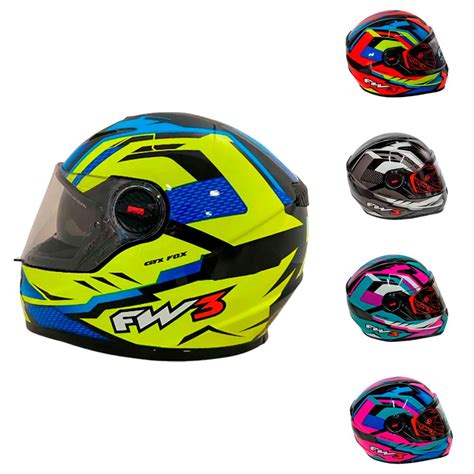 Capacete Moto Fechado Gtx Fox Fw3 Óculos Fumê Várias Cores Shopee Brasil