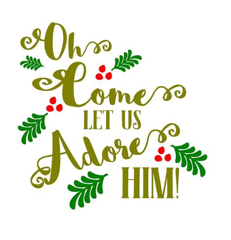 Svg Christmas Farmhouse Sign Stencil O Come Let Us Adore Him Etsy