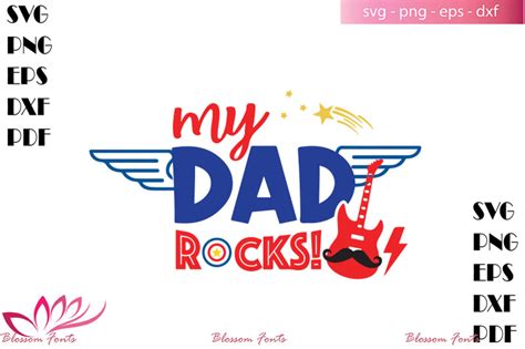 My Dad Rocks Svg Dad Shirt Dad Svg Daddy Shirt By Blossomfonts