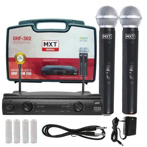 Kit Microfones De M O Sem Fio Duplo Profissional Mxt Uhf M