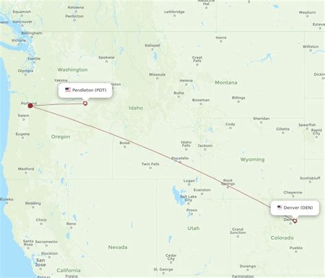 All Flight Routes From Denver To Pendleton Den To Pdt Flight Routes