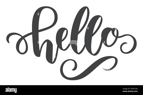 Word Hello Brush Pen Hand Drawn Text Calligraphy Lettering Vector