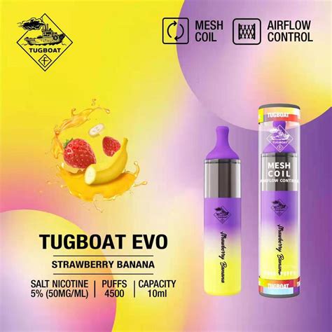 Tugboat Evo Disposable Vape Puffs Strawberry Banana Vape Seller