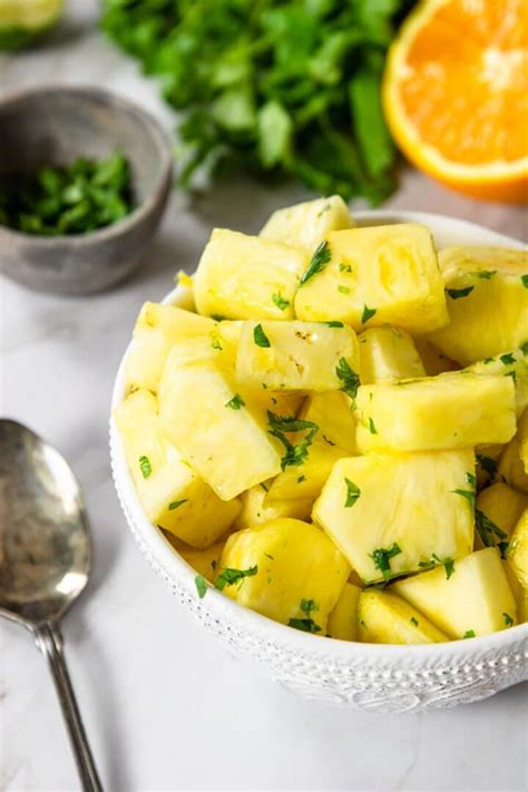 Fresh Pineapple With Citrus Cilantro Glaze Moms Dinner