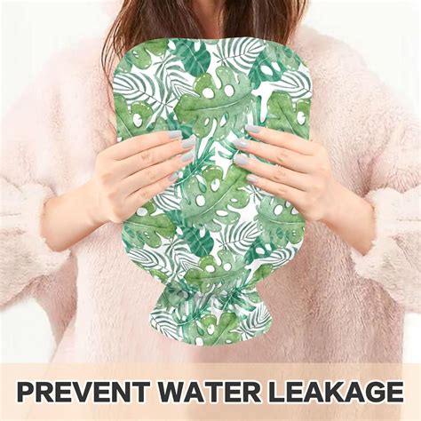 Naanle Cartoon Palm Leaf Hot Water Bottle L Relief For Menstrual Cramps Pain Heat Cold