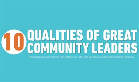 10 Qualities Of Great Community Leaders Infographic Visualistan