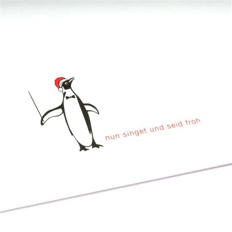 Weihnachtskarte Christmas Pinguin Nun Singet Und Seid Froh Bei Bethge