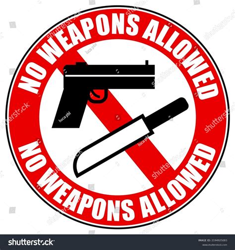 No Weapons Allowed This Property Prohibition Stock Vector Royalty Free