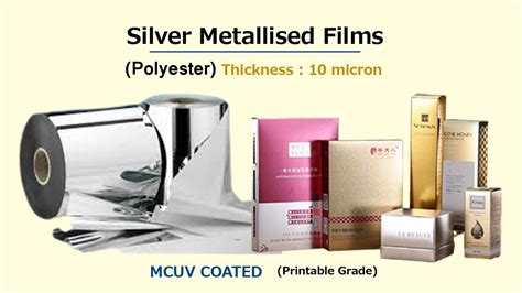 Silver Metallised Film Silver Polyester Film 10 Micron Packaging