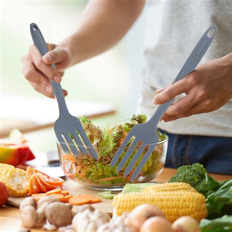 frcolor kitchen pasta server fork reusable cooking food fork washable