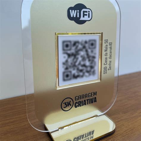 Placa Qr Code Acr Lico Espelhado Pix Instagram Wifi Logo Elo