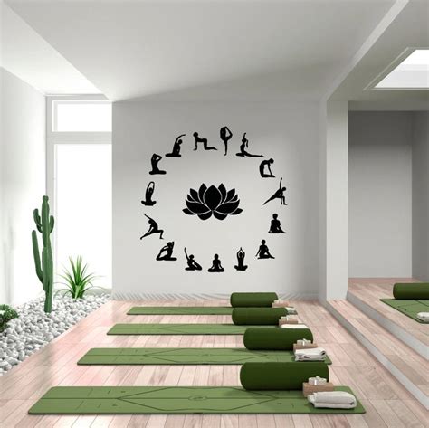 Yoga Vinyl Wall Decal Yoga Studio Sign Wall Decor Namaste Etsy Déco