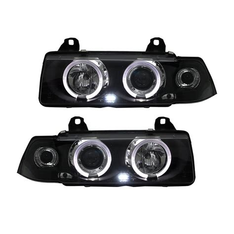 Feux Phare Avant Angel Eyes Led Monobloc Bmw Serie E Coupe Et