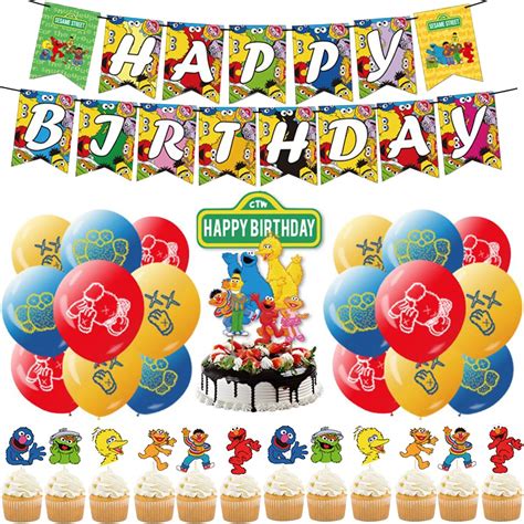 Buy Sesame Street Birthday Decorations -Miotlsy 30pcs Sesame Street Balloons Set Happy Birthday ...