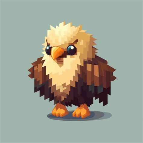 Premium Ai Image Create A Cute Eagle Character With Minecraft Pixel Art