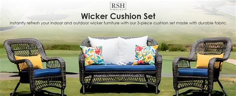 Amazon Resort Spa Home Decor Piece Wicker Cushion Set Navy