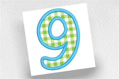 9 Number Nine Applique · Creative Fabrica