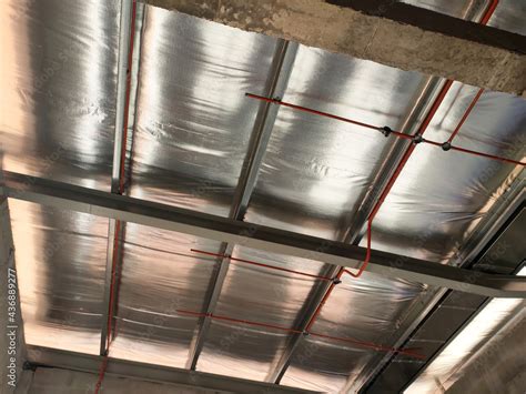 Aluminum Foil Sheets Are Used As Thermal Insulation Of The Roof Placed