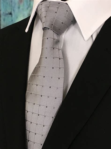 Necktie Silver Mens Silver Ties