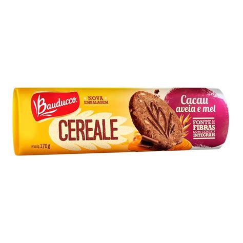 Biscoito Integral Bauducco Cereale Cacau Aveia E Mel 170G Design