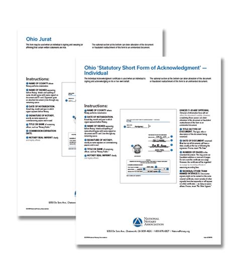 Ohio Acknowledgment And Jurat Certificate Bundle Nna