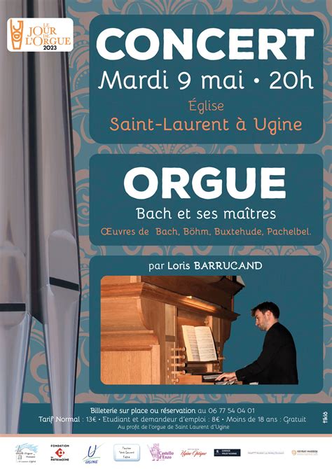 Concert dOrgue Mardi 9 mai à 20 heures Orgue et Musique à Saint