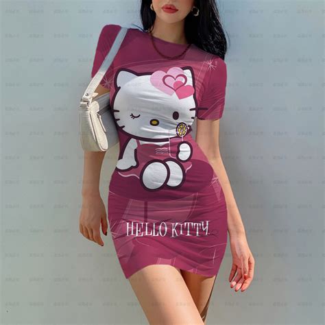 Beach Outing Dress Hello Kitty Summer Dresses For Women 2024 Skirts Woman Fashion 2024 Clothing