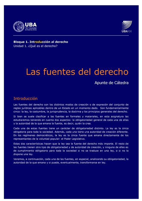 2 Funtes del derecho Apuntes de cátedra segundo cuatrimestre UBA XXI