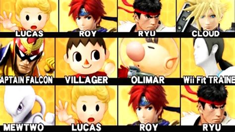 Super Smash Bros Wii U All Characters And Alternate Costumes Colors