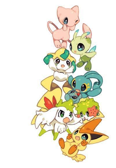 Mew Celebi Jirachi Manaphy Phione Shaymin And Victini Pokemon