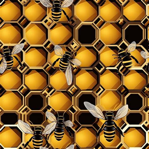 Patr N De P Xeles Hexagonales De Abejas En Forma De Panal Foto Premium