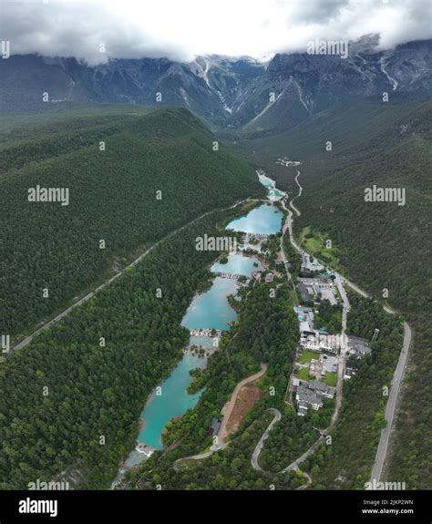 Aerial view of Blue Moon Valley in Lijiang, Yunnan - China Stock Photo ...