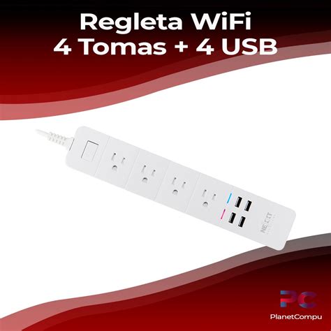 Regleta WiFi Inteligente Nexxt 4 Tomas Y 4 USB PlanetCompu