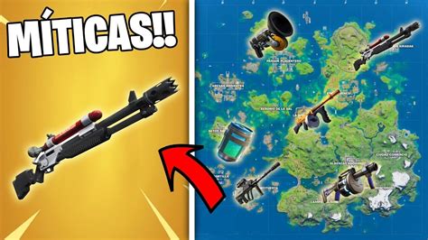 TODAS las UBICACIONES de las ARMAS MÍTICAS Temporada 3 Fortnite