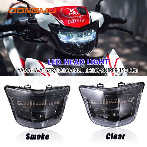 Zhi Pat Zhipat Led Head Lamp Smoke Clear Lc150 Y15ZR RS150 Exciter150