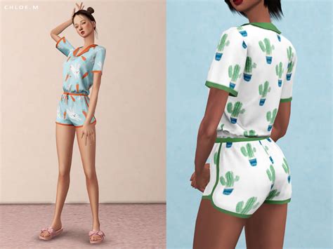 The Sims Resource ChloeM Cute Pajama Set