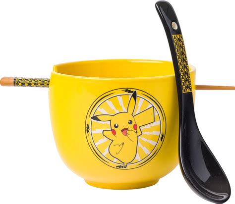 Silver Buffalo Pokemon Pikachu Lightning Ceramic Ramen Bowl With