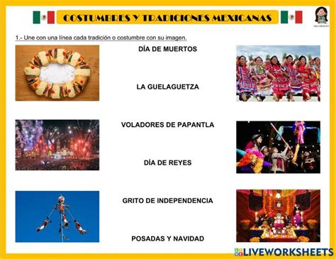 Tradiciones y costumbres de México worksheet Costumbres de mexico