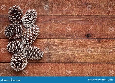 Pine Cones On Barn Wood Stock Photo Image Of Texture 131937110