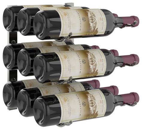 W Series Wine Rack 1 Wall Mounted Metal Wine Rack 9 Bottles Triple