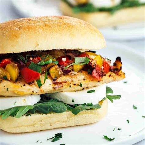 Grilled Chicken Bruschetta Sandwich - Jessica Gavin