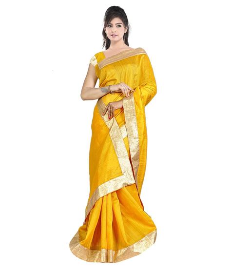 Kamal Sarees Gold Pure Chiffon Saree Buy Kamal Sarees Gold Pure