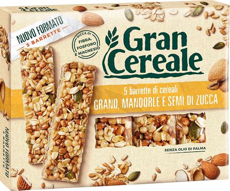 Gran Cereale Snack Barrette 4 Cereali Grano Mandorle E Semi Di Zucca