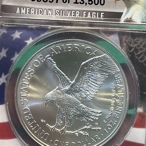 American Silver Eagle Anacs Ms Type First Day Of Issue Fdi