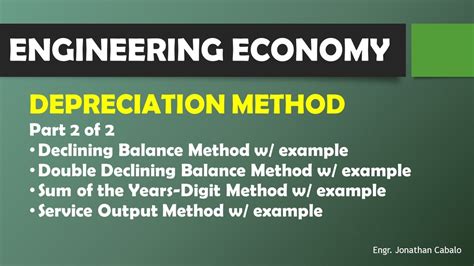 Engineering Economy Depreciation Method Part 2 Of 2 YouTube