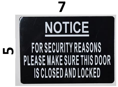 For Security Reasons Make Sure Door Is Closed And Locked Sign Hpd