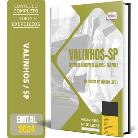 Apostila Concurso Valinhos Sp Motorista De Ve Culo Leve