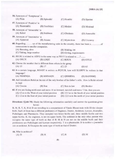 Pu Usol Mba 2023 Question Paper Pdf Download Here Aglasem Admission