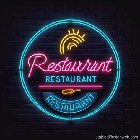 Neon Restaurant Logo Stable Diffusion Online